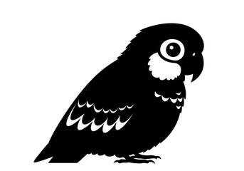 Stylized Black Animal Silhouettes with Expressive Features on White Background – Vector Art Set