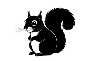 Stylized Black Animal Silhouettes with Expressive Features on White Background – Vector Art Set