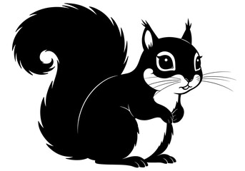 Stylized Black Animal Silhouettes with Expressive Features on White Background – Vector Art Set