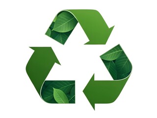 Fototapeta premium A digital illustration featuring a stylized representation of a recycling symbol. The symbol is a green, curving, looping graphic representing the recycling process. The recycling symbol is the most p