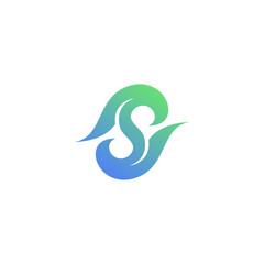 Letter S Leaf Logo Design. S Icon Vector