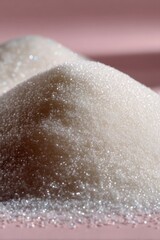 Close-up of finely granulated white sugar, shallow focus, clean minimal style