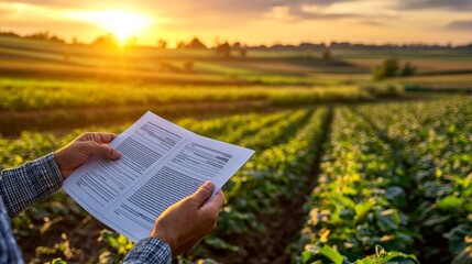A pair of hands showcasing a crop insurance document.