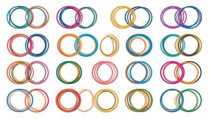 Vibrant Circular Overlap: A Dynamic Composition of Interconnected Abstract Forms