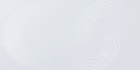 Abstract white glowing geometric lines on gray background. Modern shiny blue circle lines pattern. Futuristic technology concept. Suit for cover, poster,