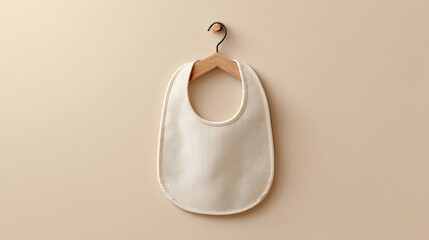 Baby bib mockup featuring soft fabric with drop shadow on cream background for design concepts