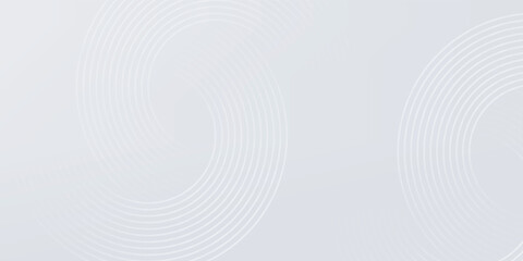 Fototapeta premium Abstract white glowing geometric lines on gray background. Modern shiny blue circle lines pattern. Futuristic technology concept. Suit for cover, poster,