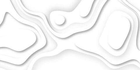 Modern white wavy vector background. Abstract luxury modern background realistic papercut decoration textured with wavy layers 3d topography relief vector design Contour maps. curved layers.	