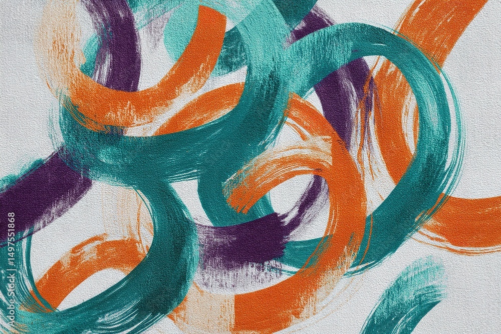 Poster colorful abstract art features bold strokes on a textured wall, demonstrating creativity and dynamic
