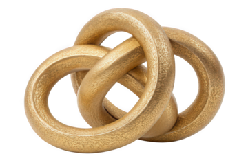 Decorative Gold Loops Art Piece in Abstract Style on Transparent Background  , AI Generated