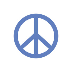 peace symbol on blue background
