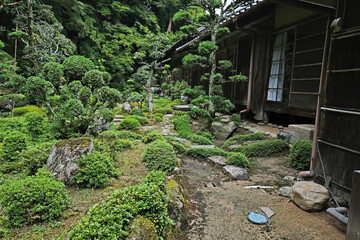 Obraz premium 日本、奈良、當麻寺、蓮、夏、浄土庭園、綠葉、寺院、佛寺、佛教、佛像、木造建築、古代建築、庭園、木、文化財、日本文化、歷史名勝、綠色、風景、青空、初夏、写真素材