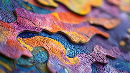Obraz premium 63. Close-up of uniquely shaped puzzle pieces