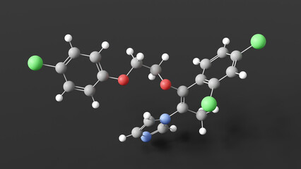 omoconazole molecule 3d, molecular structure, ball and stick model, structural chemical formula antifungal