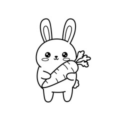 Kawaii Toddler Coloring Page Minimalist Black and White Line Arts