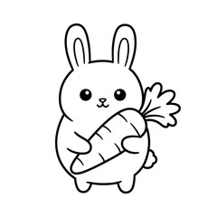 Kawaii Toddler Coloring Page Minimalist Black and White Line Arts