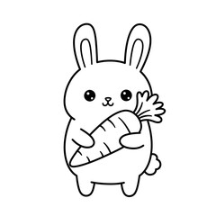 Kawaii Toddler Coloring Page Minimalist Black and White Line Arts