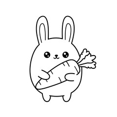 Kawaii Toddler Coloring Page Minimalist Black and White Line Arts