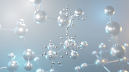 methylergometrine molecular structure, 3d model molecule, oxytocic structural chemical formula view from a microscope
