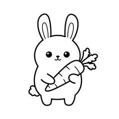 Kawaii Toddler Coloring Page Minimalist Black and White Line Arts