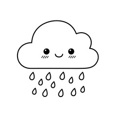 Kawaii Toddler Coloring Page Minimalist Black and White Line Arts