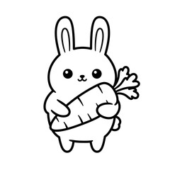 Kawaii Toddler Coloring Page Minimalist Black and White Line Arts