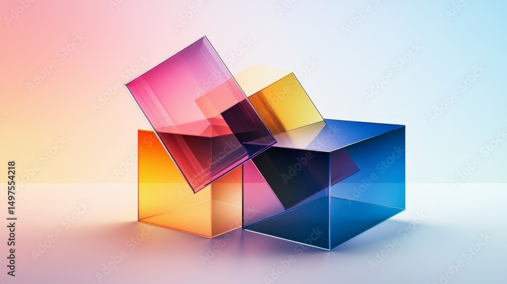 Poster enhance your projects with unique glass cube elements that stand out.