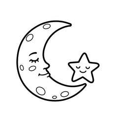 Kawaii Toddler Coloring Page Minimalist Black and White Line Arts