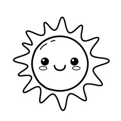 Kawaii Toddler Coloring Page Minimalist Black and White Line Arts