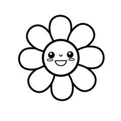 Kawaii Toddler Coloring Page Minimalist Black and White Line Arts