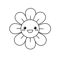 Kawaii Toddler Coloring Page Minimalist Black and White Line Arts