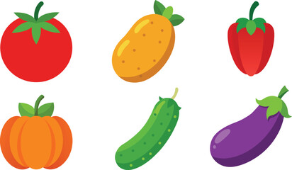  A vector set of fresh healthy vegetable food.