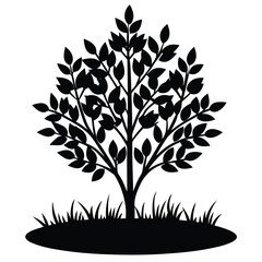 vibrant nature meadow with bush in 3d art