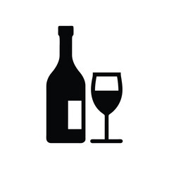 wine bottle and glass