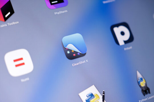Poznan, Poland - May 15, 2025: CleanShot X application icon prominently displayed on an Apple macOS screen, providing powerful screenshot capabilities and essential screen recording functionalities