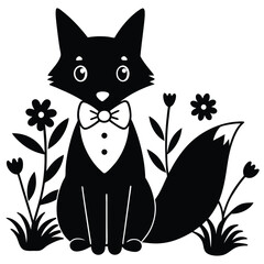 cartoon style black and white cute line sketch