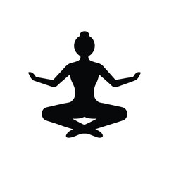 silhouette of a woman meditating