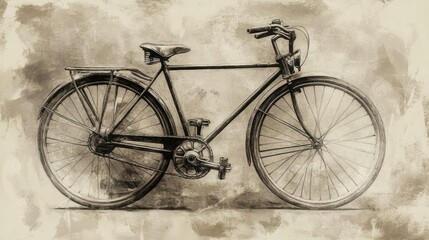 Vintage bicycle illustration, sepia tone