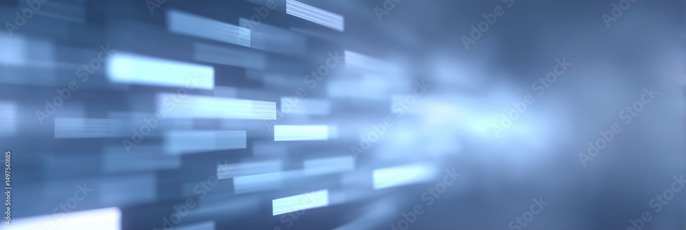 Poster abstract blue light streaks creating a dynamic background effect for technology and innovation theme