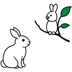 charming rabbit illustration cute and calm