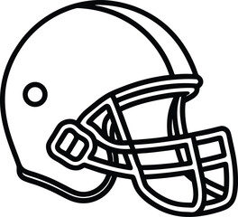Classic American Football Helmet Line Art Bold Minimalist Design