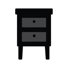 Simple Two Drawer Nightstand Icon