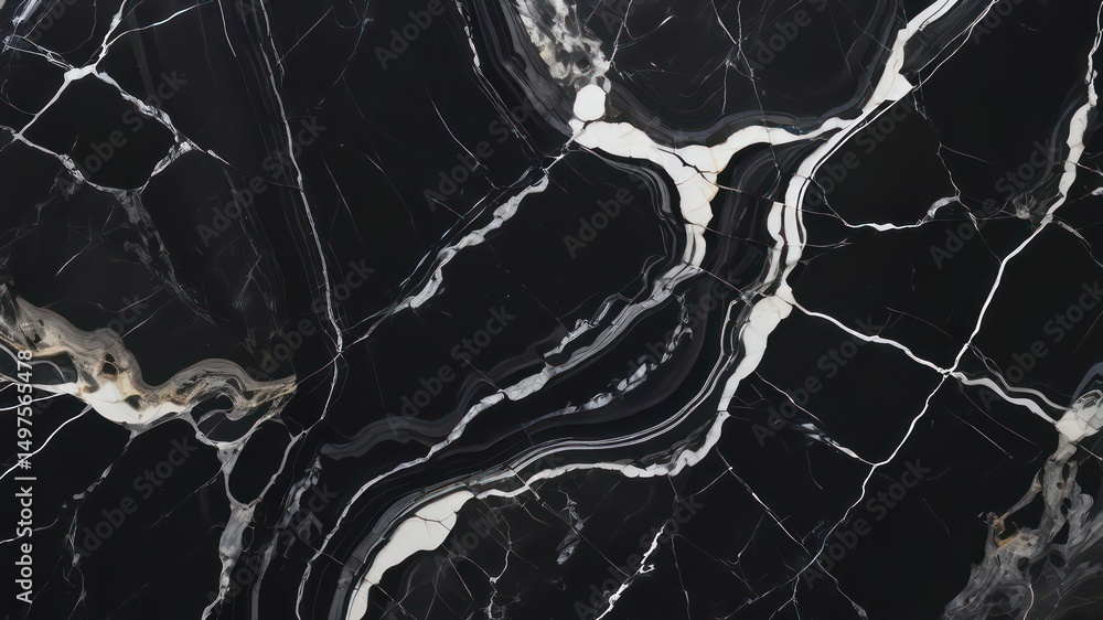Aufkleber high-resolution image showcasing elegant black and white marble texture with intricate veining patte