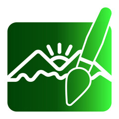 Painting Icon # Learning Pack # Glyph Gradient Style
