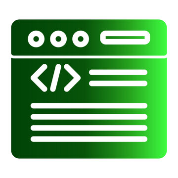 Web Programming Icon # Learning Pack # Glyph Gradient Style