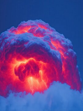 19h A photograph first person POV, dense dark clouds in the sky, blue gradientt. Hyper-realistic and hyper-detailed, with volumetric lighting and a neon pink and blue glow.