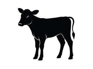 Black Silhouette of a Young Calf