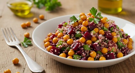 Beet Chickpea Quinoa Salad