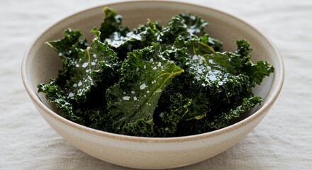 Kale chips in bowl