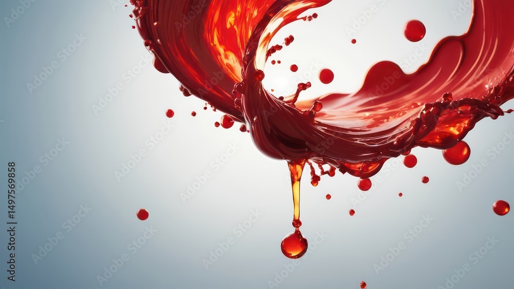 Poster dynamic red liquid splash in motion a visually striking image